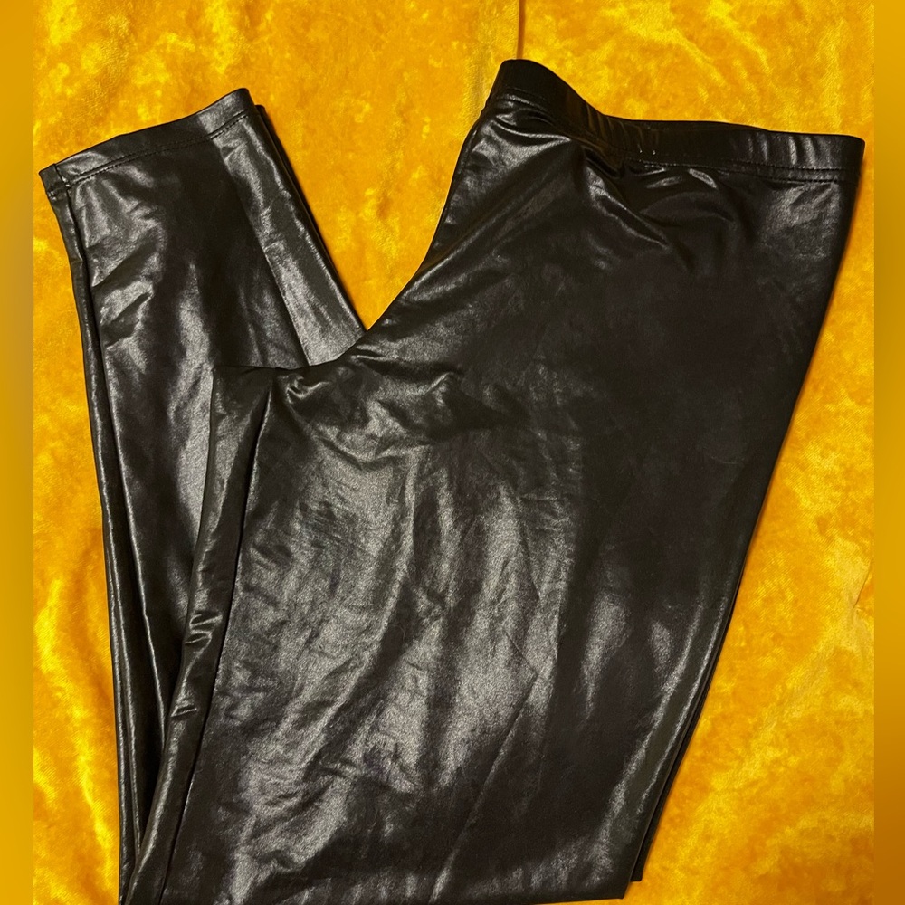 Xhilaration Faux Leather Black Leggings XL